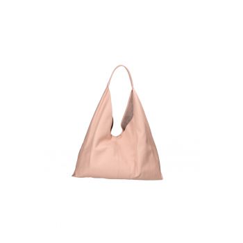 Geanta hobo de piele cu etui cu fermoar - Piersica