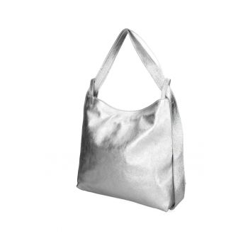 Geanta hobo din piele Edera - Argintiu