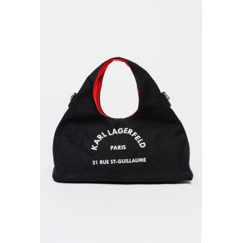 Geanta hobo sling mica cu logo - Rosu/Negru