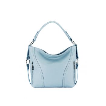 Geanta medie albastru deschis din piele naturala 8931 124 19976 - Albastru deschis