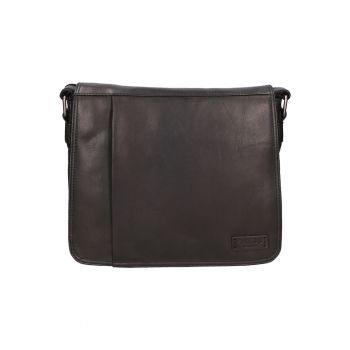 Geanta messenger unisex de piele 27271 - Negru