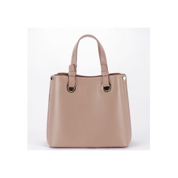 Geanta roz medie din piele naturala 8916 129 Roz - 23x25x12