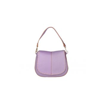 Geanta saddle de piele - Violet