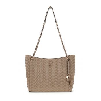 Geanta shopper cu bareta din lant Cheryl 2 - Maro taupe