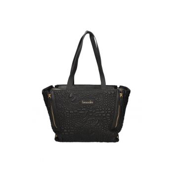 Geanta shopper cu cusaturi decorative