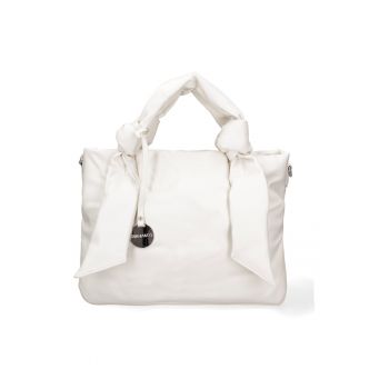 Geanta shopper de piele ecologica - Alb