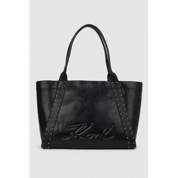 Geanta shopper de piele ecologica - Negru