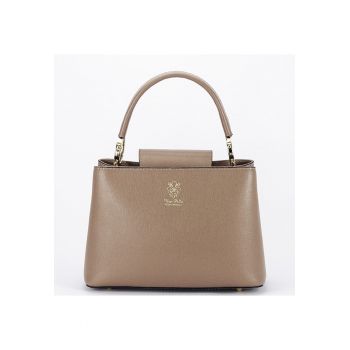 Geanta taupe inchis din piele naturala 8950 119 19939 - Maro taupe