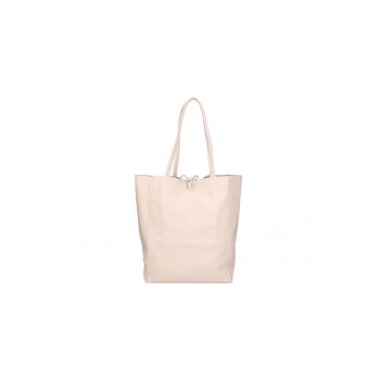 Geanta tote de piele 24145 - Alb fildes