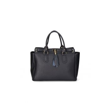 Geanta tote de piele - Albastru ultramarin