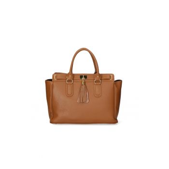 Geanta tote de piele - Caramel