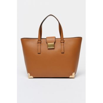 Geanta tote din piele ecologica Trunk - Caramel