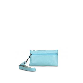 Portmoneu din piele cu bareta detasabila pentru incheietura Seraphina Nova - Albastru azur