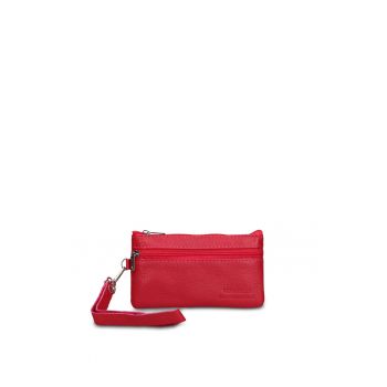 Portmoneu din piele cu bareta detasabila pentru incheietura Seraphina Nova - Rosu