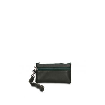 Portmoneu din piele cu bareta detasabila pentru incheietura Seraphina Nova - Verde padure