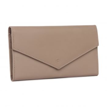 Portofel dama Marquise, Zendaya PT1452, piele naturala, Crem