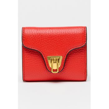 Portofel din piele Beat Soft - Rosu vermillion