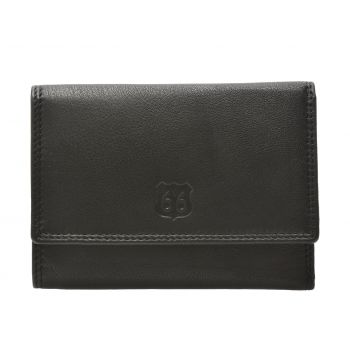 Portofel negru, 2037, din piele naturala