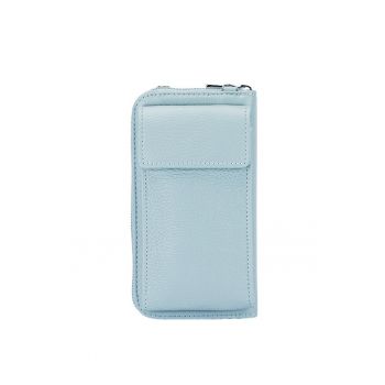 Portofel si port telefon din piele naturala 8971 07 Albastru 19942 - Albastru