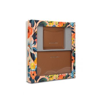 Set de portofel si portcart Lumina Pro - 2 piese - Maro taupe