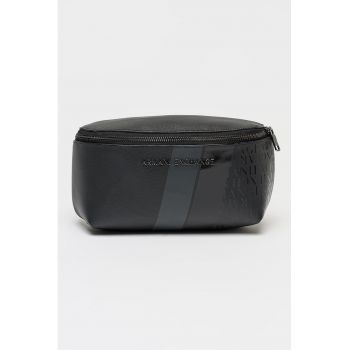 Borseta din piele ecologica cu logo - Negru/Gri carbune/Gri inchis