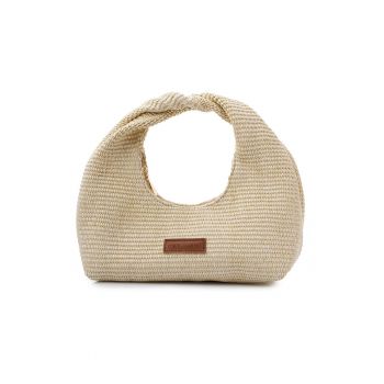 Geanta crosetata de mana cu fermoar - Maro nisip