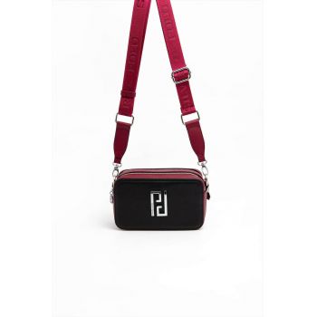 Geanta crossbody - 568744 - Negru/Rosu inchis - 13 x 20 x 8 cm