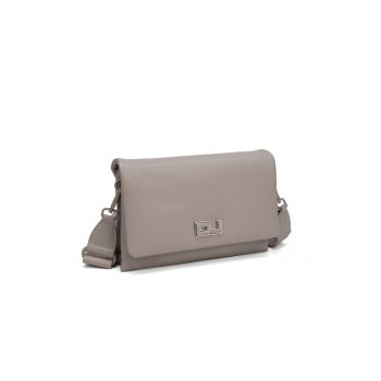 Geanta crossbody cu 2 compartimente Valeriana - Maro taupe deschis