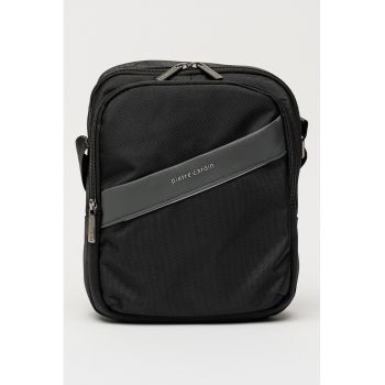 Geanta crossbody cu banda logo Alan - Gri/Negru stins