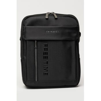 Geanta crossbody de piele ecologica cu bareta de umar - Negru