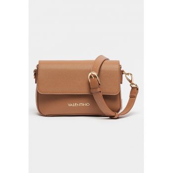Geanta crossbody de piele ecologica cu barete intersanjabile Zero - Maro deschis
