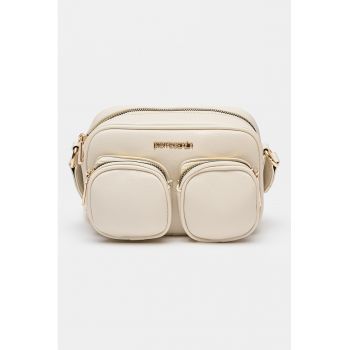 Geanta crossbody de piele ecologica cu buzunare multiple - Bej