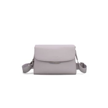 Geanta crossbody de piele ecologica cu clapa Elora Plus - Lila