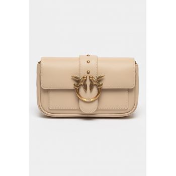 Geanta crossbody de piele Love One - Bej
