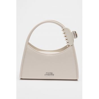 Geanta crossbody de piele The Glam - Alb murdar