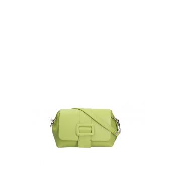 Geanta crossbody de piele - Verde