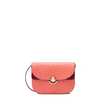 Geanta crossbody din piele cu model Celeste Pro - Roz