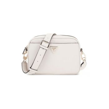 Geanta crossbody din piele ecologica cu bareta ajustabila - Alb murdar