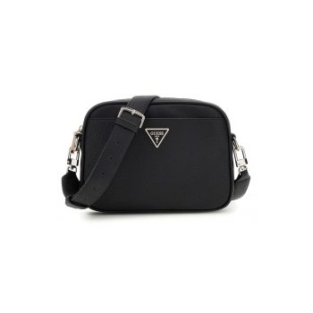 Geanta crossbody din piele ecologica cu bareta ajustabila - Negru