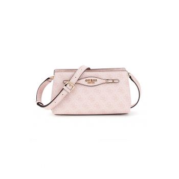 Geanta crossbody din piele ecologica cu model - Roz deschis