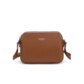 Geanta crossbody din piele ecologica Erisia Plus - Maro