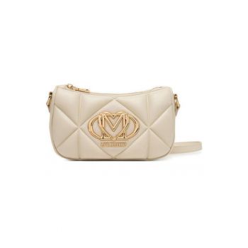 Geanta crossbody  piele ecologica - crem - 23x13x8cm