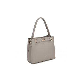 Geanta cu logo si bareta Solara - Maro taupe deschis