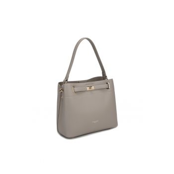 Geanta cu logo si bareta Solara - Maro taupe