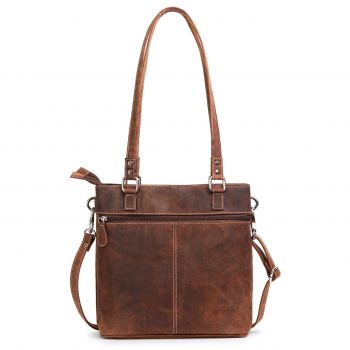 Geanta de dama, Anne GT3851, piele naturala, Maro inchis