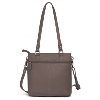 Geanta de dama, Anne GT3856, piele naturala, Dark Taupe