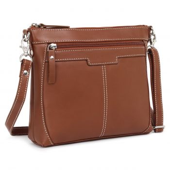 Geanta de dama, Claudie GT3883, piele naturala, Cognac
