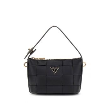 Geanta de mana mica cu aplicatie logo - Negru