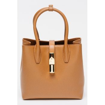 Geanta de piele cu bareta de umar Elara Chic - Caramel
