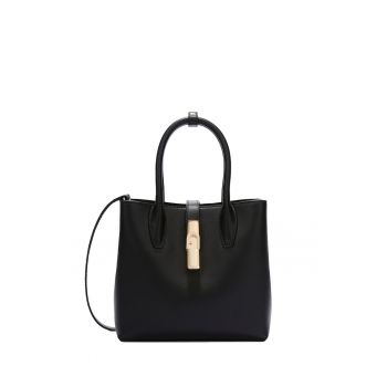 Geanta de piele cu bareta de umar Elara Chic - Negru